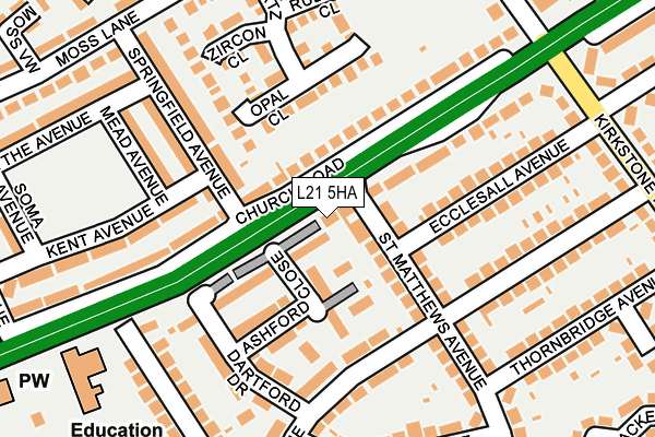 L21 5HA map - OS OpenMap – Local (Ordnance Survey)