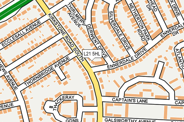 L21 5HL map - OS OpenMap – Local (Ordnance Survey) L21 5HL map - OS OpenMap – Local (Ordnance Survey)