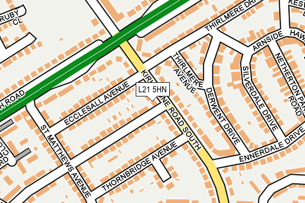 L21 5HN map - OS OpenMap – Local (Ordnance Survey) L21 5HN map - OS OpenMap – Local (Ordnance Survey)