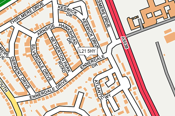 L21 5HY map - OS OpenMap – Local (Ordnance Survey) L21 5HY map - OS OpenMap – Local (Ordnance Survey)