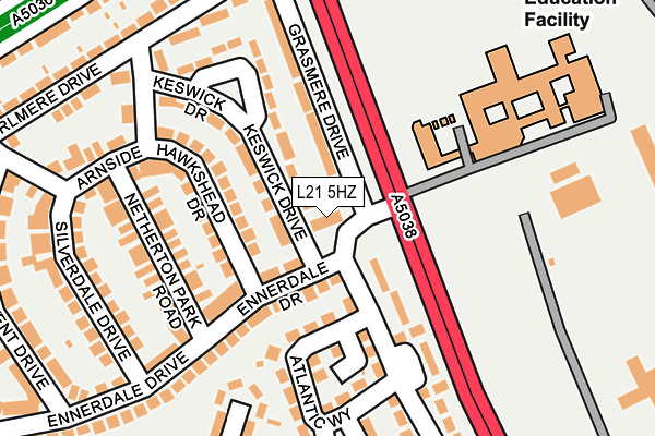 L21 5HZ map - OS OpenMap – Local (Ordnance Survey) L21 5HZ map - OS OpenMap – Local (Ordnance Survey)