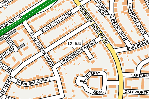 L21 5JU map - OS OpenMap – Local (Ordnance Survey) L21 5JU map - OS OpenMap – Local (Ordnance Survey)