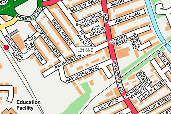 L21 6NE map - OS OpenMap – Local (Ordnance Survey) L21 6NE map - OS OpenMap – Local (Ordnance Survey)