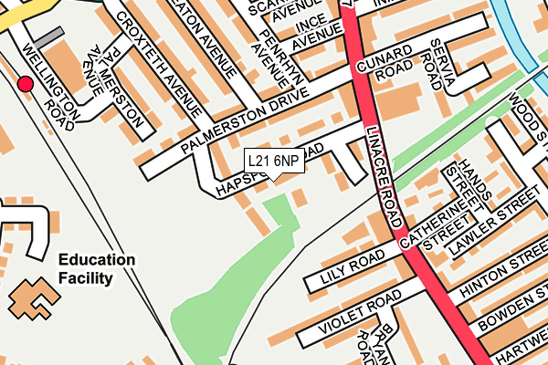 L21 6NP map - OS OpenMap – Local (Ordnance Survey) L21 6NP map - OS OpenMap – Local (Ordnance Survey)