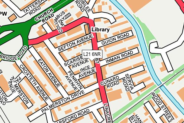 L21 6NR map - OS OpenMap – Local (Ordnance Survey) L21 6NR map - OS OpenMap – Local (Ordnance Survey)