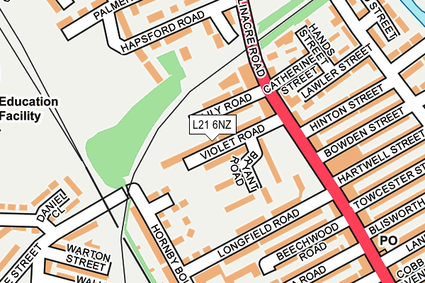 L21 6NZ map - OS OpenMap – Local (Ordnance Survey) L21 6NZ map - OS OpenMap – Local (Ordnance Survey)