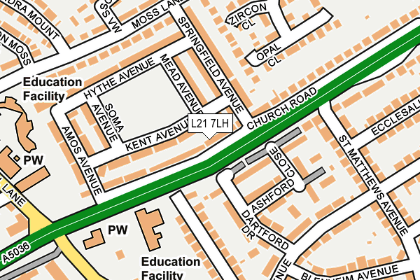 L21 7LH map - OS OpenMap – Local (Ordnance Survey) L21 7LH map - OS OpenMap – Local (Ordnance Survey)