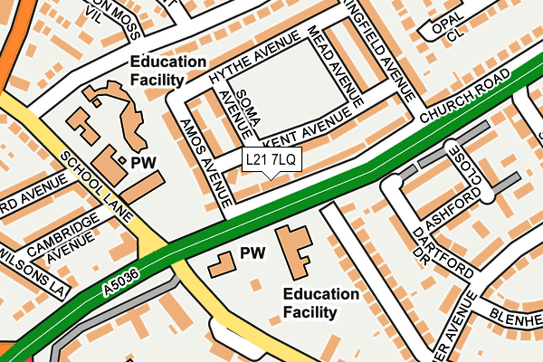L21 7LQ map - OS OpenMap – Local (Ordnance Survey) L21 7LQ map - OS OpenMap – Local (Ordnance Survey)