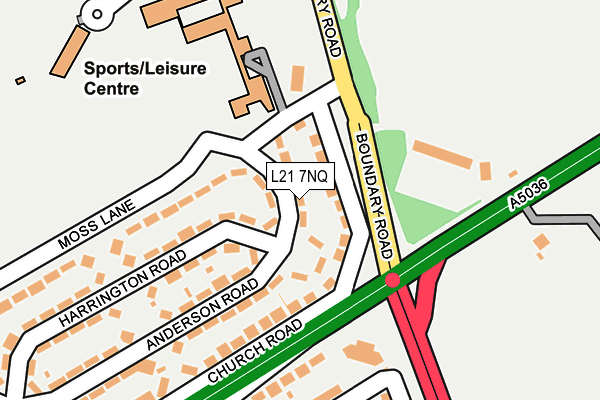 L21 7NQ map - OS OpenMap – Local (Ordnance Survey) L21 7NQ map - OS OpenMap – Local (Ordnance Survey)
