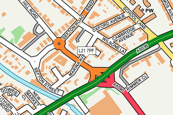 L21 7PF map - OS OpenMap – Local (Ordnance Survey) L21 7PF map - OS OpenMap – Local (Ordnance Survey)