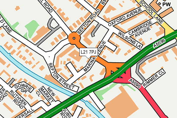 L21 7PJ map - OS OpenMap – Local (Ordnance Survey) L21 7PJ map - OS OpenMap – Local (Ordnance Survey)