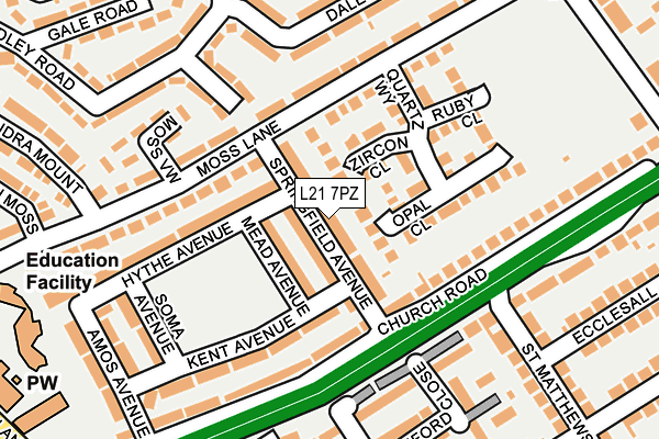 L21 7PZ map - OS OpenMap – Local (Ordnance Survey) L21 7PZ map - OS OpenMap – Local (Ordnance Survey)