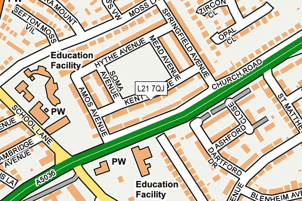 L21 7QJ map - OS OpenMap – Local (Ordnance Survey)
