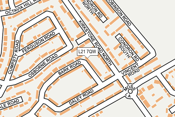 L21 7QW map - OS OpenMap – Local (Ordnance Survey) L21 7QW map - OS OpenMap – Local (Ordnance Survey)