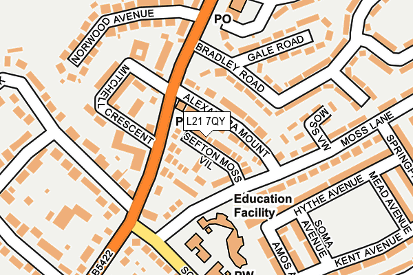 L21 7QY map - OS OpenMap – Local (Ordnance Survey) L21 7QY map - OS OpenMap – Local (Ordnance Survey)
