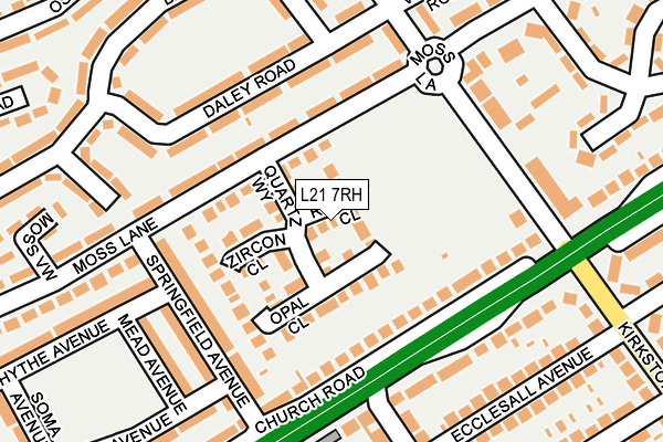 L21 7RH map - OS OpenMap – Local (Ordnance Survey) L21 7RH map - OS OpenMap – Local (Ordnance Survey)