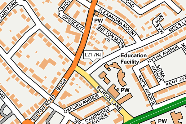 L21 7RJ map - OS OpenMap – Local (Ordnance Survey) L21 7RJ map - OS OpenMap – Local (Ordnance Survey)