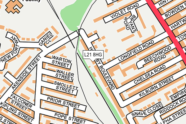 L21 8HG map - OS OpenMap – Local (Ordnance Survey) L21 8HG map - OS OpenMap – Local (Ordnance Survey)