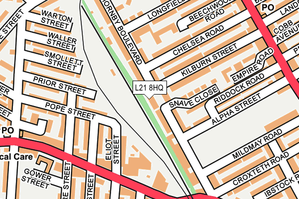 L21 8HQ map - OS OpenMap – Local (Ordnance Survey) L21 8HQ map - OS OpenMap – Local (Ordnance Survey)
