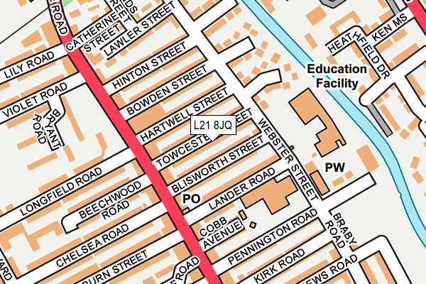 L21 8JQ map - OS OpenMap – Local (Ordnance Survey) L21 8JQ map - OS OpenMap – Local (Ordnance Survey)