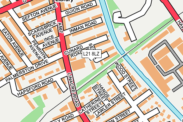 L21 8LZ map - OS OpenMap – Local (Ordnance Survey)