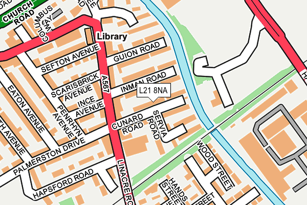 L21 8NA map - OS OpenMap – Local (Ordnance Survey) L21 8NA map - OS OpenMap – Local (Ordnance Survey)