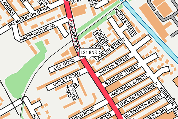 L21 8NR map - OS OpenMap – Local (Ordnance Survey) L21 8NR map - OS OpenMap – Local (Ordnance Survey)