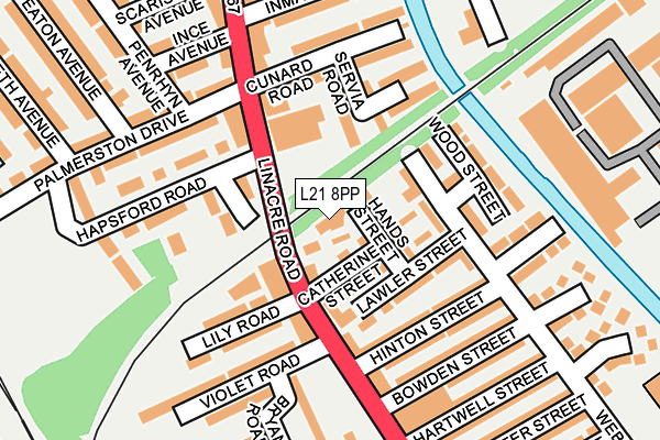 L21 8PP map - OS OpenMap – Local (Ordnance Survey) L21 8PP map - OS OpenMap – Local (Ordnance Survey)