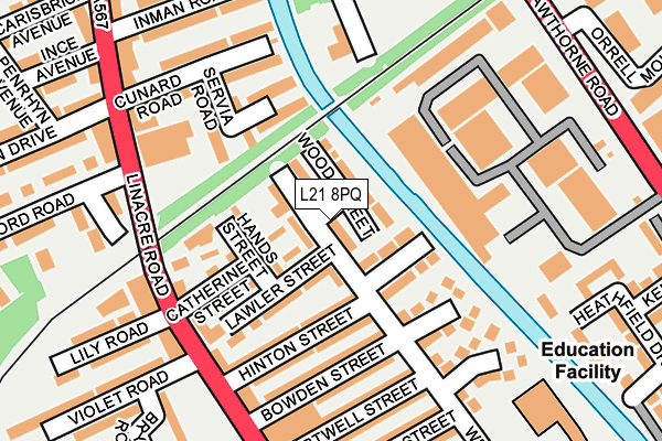 L21 8PQ map - OS OpenMap – Local (Ordnance Survey) L21 8PQ map - OS OpenMap – Local (Ordnance Survey)