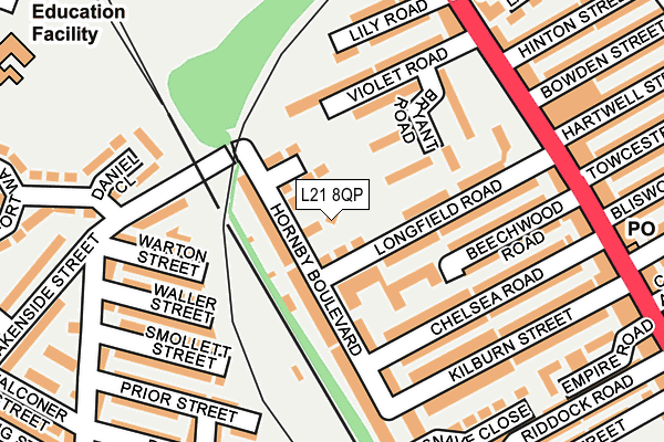 L21 8QP map - OS OpenMap – Local (Ordnance Survey)
