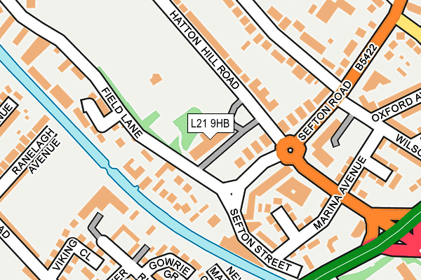 L21 9HB map - OS OpenMap – Local (Ordnance Survey) L21 9HB map - OS OpenMap – Local (Ordnance Survey)
