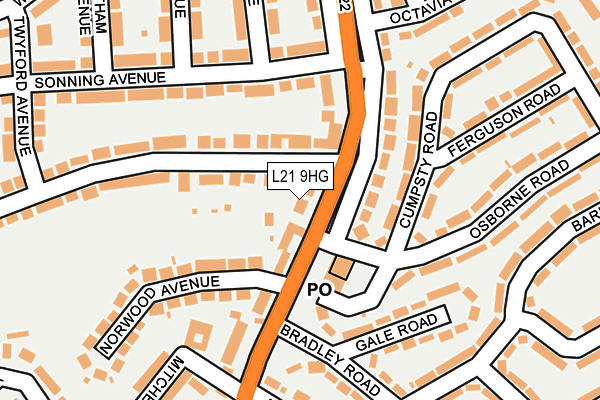 L21 9HG map - OS OpenMap – Local (Ordnance Survey) L21 9HG map - OS OpenMap – Local (Ordnance Survey)