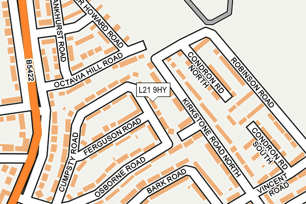 L21 9HY map - OS OpenMap – Local (Ordnance Survey) L21 9HY map - OS OpenMap – Local (Ordnance Survey)