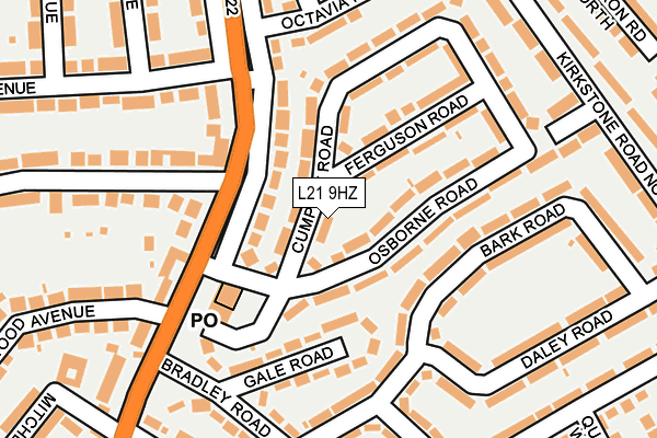 L21 9HZ map - OS OpenMap – Local (Ordnance Survey) L21 9HZ map - OS OpenMap – Local (Ordnance Survey)