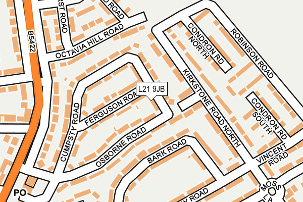 L21 9JB map - OS OpenMap – Local (Ordnance Survey) L21 9JB map - OS OpenMap – Local (Ordnance Survey)