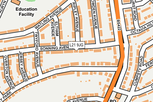 L21 9JG map - OS OpenMap – Local (Ordnance Survey) L21 9JG map - OS OpenMap – Local (Ordnance Survey)