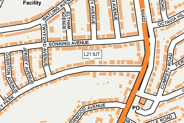 L21 9JT map - OS OpenMap – Local (Ordnance Survey) L21 9JT map - OS OpenMap – Local (Ordnance Survey)