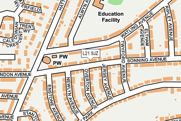 L21 9JZ map - OS OpenMap – Local (Ordnance Survey) L21 9JZ map - OS OpenMap – Local (Ordnance Survey)