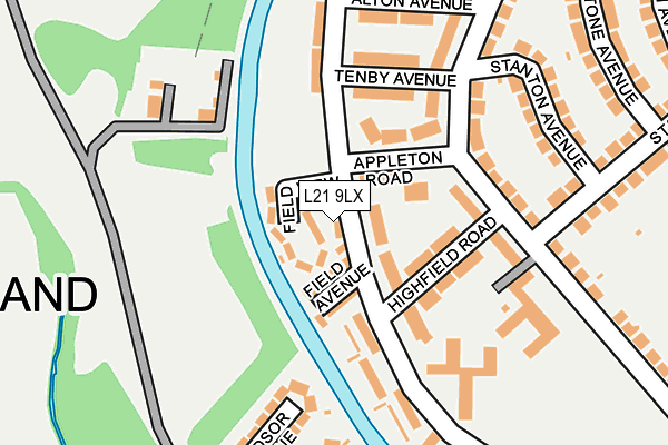 L21 9LX map - OS OpenMap – Local (Ordnance Survey) L21 9LX map - OS OpenMap – Local (Ordnance Survey)