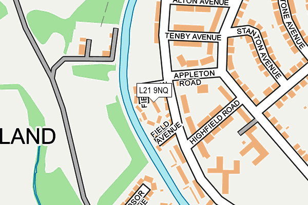 L21 9NQ map - OS OpenMap – Local (Ordnance Survey) L21 9NQ map - OS OpenMap – Local (Ordnance Survey)