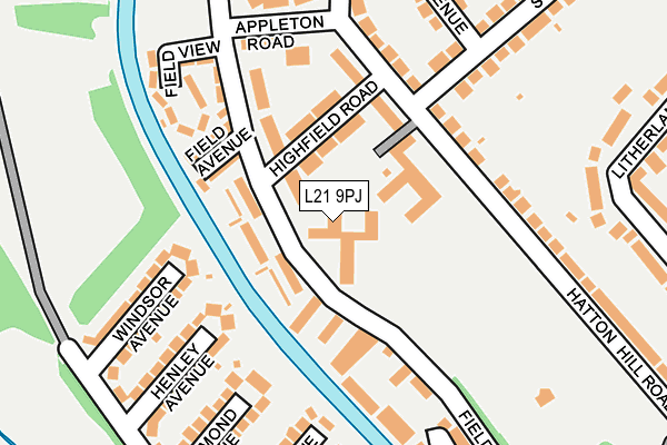 L21 9PJ map - OS OpenMap – Local (Ordnance Survey) L21 9PJ map - OS OpenMap – Local (Ordnance Survey)
