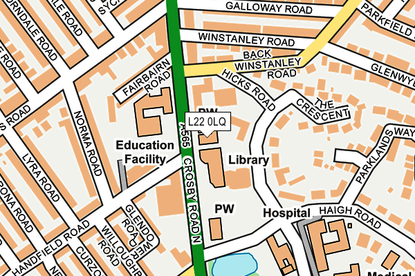 L22 0LQ map - OS OpenMap – Local (Ordnance Survey) L22 0LQ map - OS OpenMap – Local (Ordnance Survey)