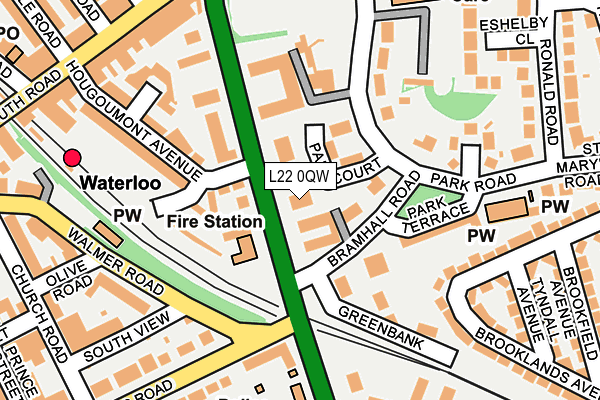 L22 0QW map - OS OpenMap – Local (Ordnance Survey) L22 0QW map - OS OpenMap – Local (Ordnance Survey)