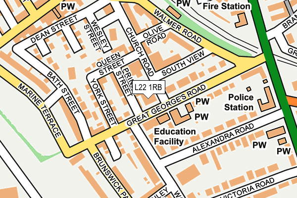 L22 1RB map - OS OpenMap – Local (Ordnance Survey) L22 1RB map - OS OpenMap – Local (Ordnance Survey)