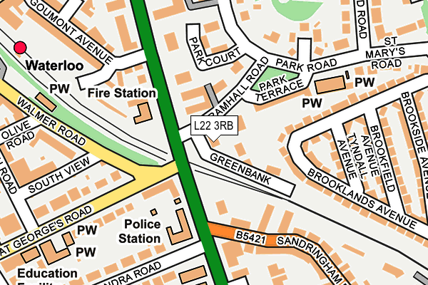 L22 3RB map - OS OpenMap – Local (Ordnance Survey) L22 3RB map - OS OpenMap – Local (Ordnance Survey)
