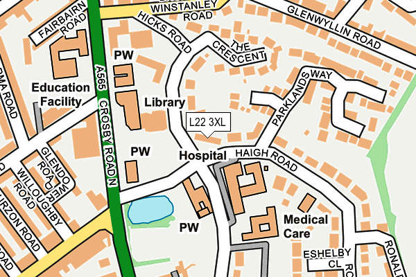 L22 3XL map - OS OpenMap – Local (Ordnance Survey) L22 3XL map - OS OpenMap – Local (Ordnance Survey)
