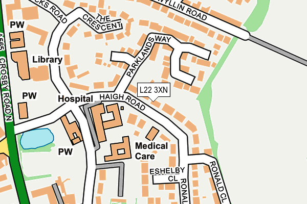 L22 3XN map - OS OpenMap – Local (Ordnance Survey) L22 3XN map - OS OpenMap – Local (Ordnance Survey)