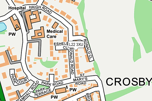 L22 3XU map - OS OpenMap – Local (Ordnance Survey) L22 3XU map - OS OpenMap – Local (Ordnance Survey)