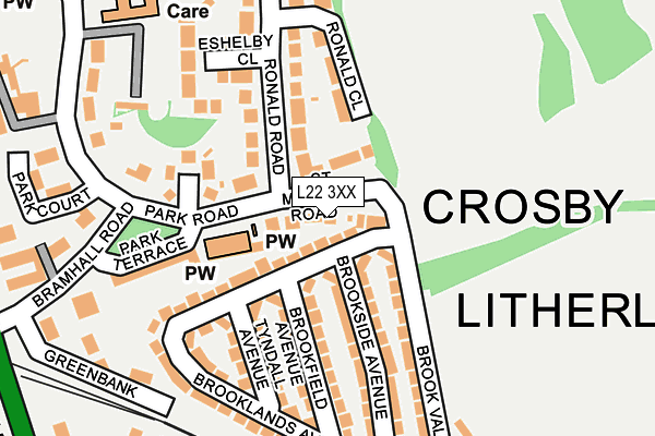 L22 3XX map - OS OpenMap – Local (Ordnance Survey)