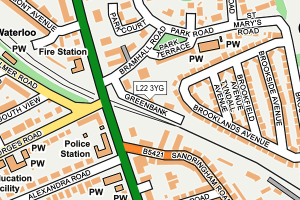 L22 3YG map - OS OpenMap – Local (Ordnance Survey) L22 3YG map - OS OpenMap – Local (Ordnance Survey)